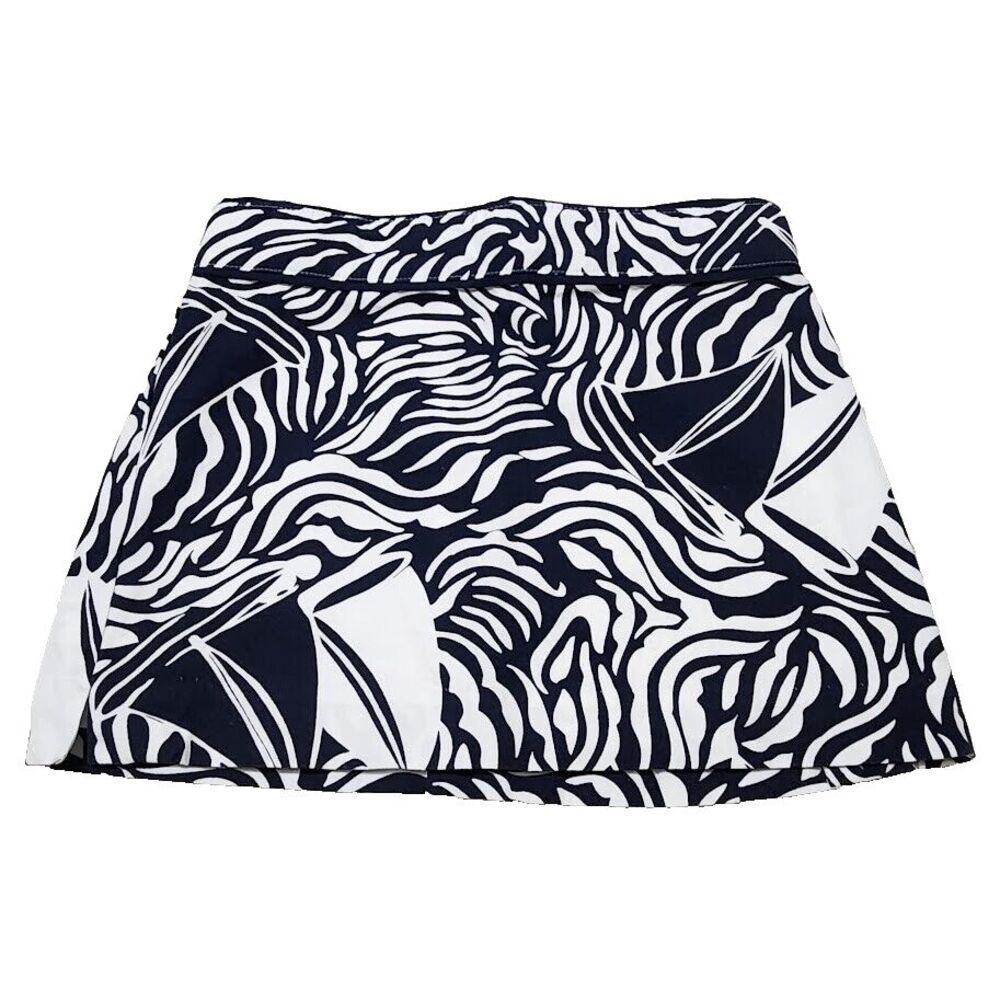 Vineyard Vines Toddler Cotton Skirt 2T Navy White Adjustable Waist Lined Zipper